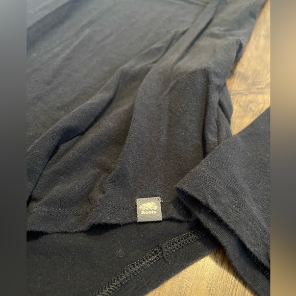 Roots cotton black long sleeve shirt size small - Picture 2 of 3